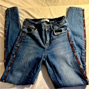 Zara Embroidered Jeans-Size 2